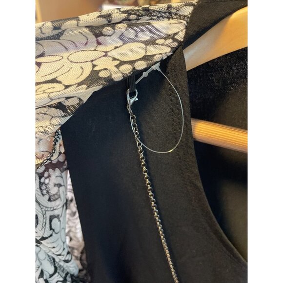 Mackenzie & James Black Black Sheath Dress White Open Cardigan Sz 1X - Picture 5 of 7